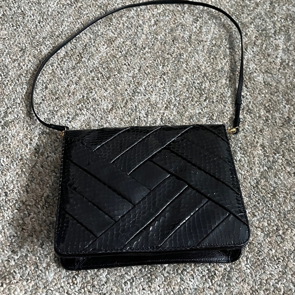 Vintage Black Snake Leather Bag